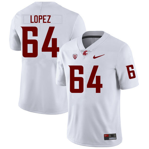 Washington State Cougars #64 Micah Lopez College Football Jerseys Sale-White